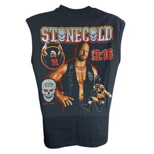 WWE Stone Cold Steve Austin 316 Skull Shirt Mens small Gray Retro WWF Sleeveless